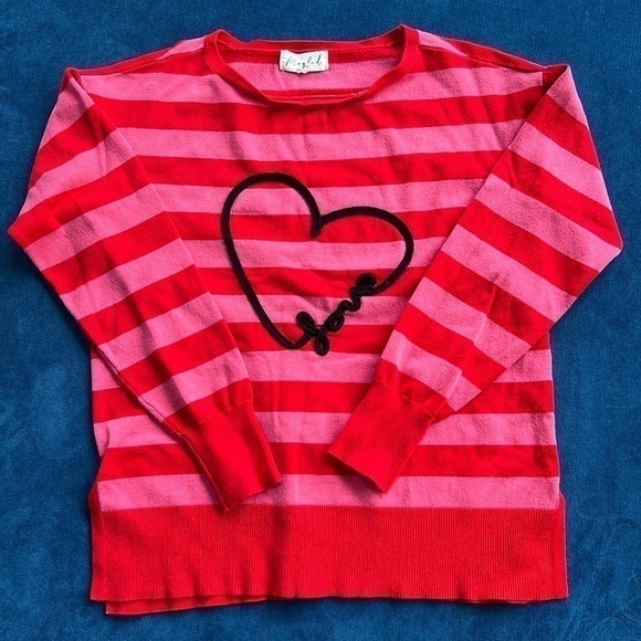 Marled I love you sweater embroidered heart - Picture 1 of 5